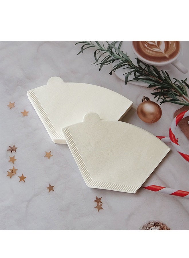 DUNISO 100 قطعة فلتر قهوة ورقي قابل للتصرف 1-2 كوب، ورق مخروط متوافق مع معظم فلاتر القهوة على شكل U - Image 4