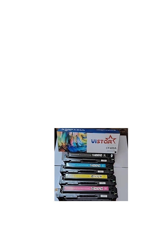 Vistar 201A Toner Cartridge Replacement for 201A CF400A CF401A CF402A CF403A of HP Color Laserjet Pro MFP M277n M277dw M277c6 M274n Pro M252dw M252n (4 color pack)
