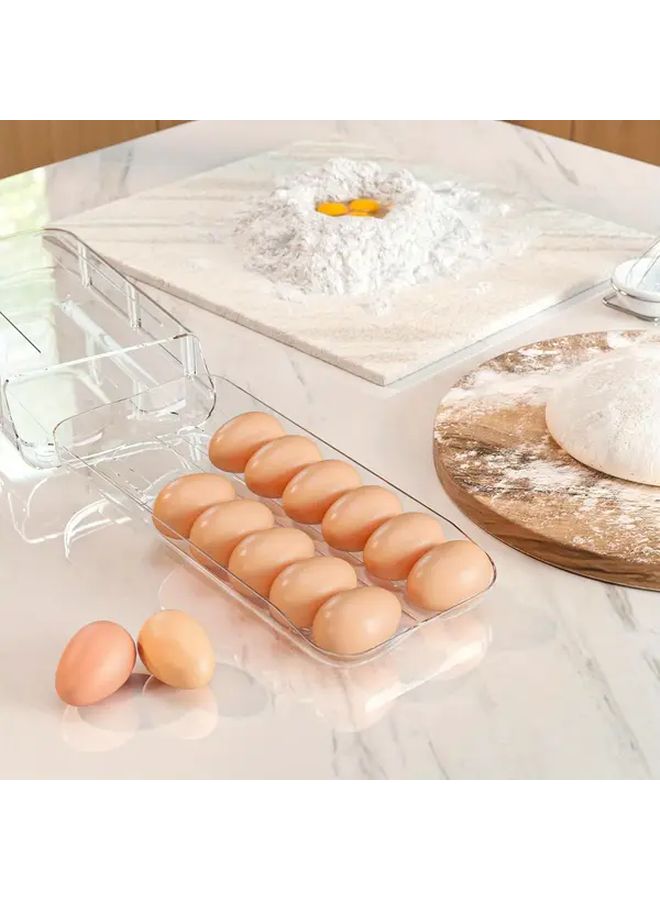 Clear Egg Holder For Fridge Stackable Organizer With Removable Inner Tray - Image 1