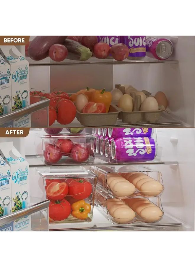 Clear Egg Holder For Fridge Stackable Organizer With Removable Inner Tray - Image 5