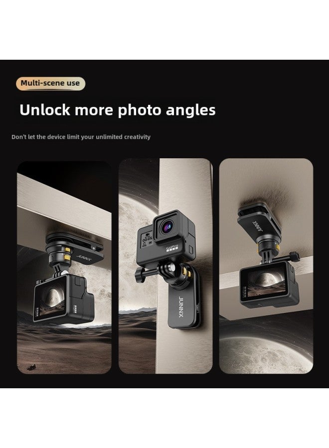 Generic Magnetic Backpack Clip Adaptable Camera Gopro360 Shadow Stone X4 Outdoor Live Shooting Mobile Phone Bracket-Color:Backpack Clip  + Mini Adapter (action Camera)  - Image 4