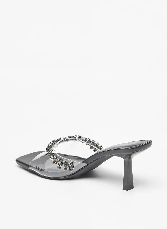 Celeste Women's Embellished Slip-On Sandals with Stilletto Heels