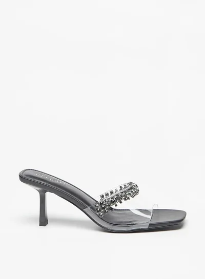 Celeste Women's Embellished Slip-On Sandals with Stilletto Heels