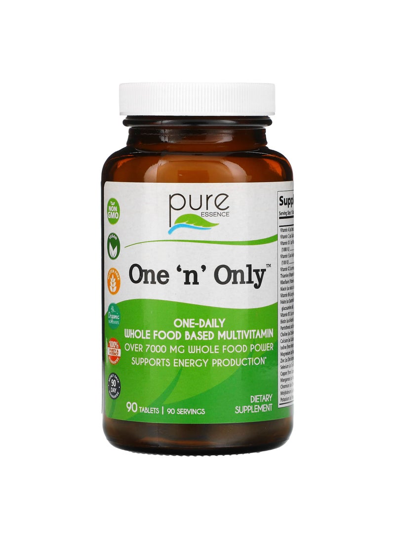 Pure Essence One 'n' Only, Whole Food Based Multivitamin, 90 Tablets