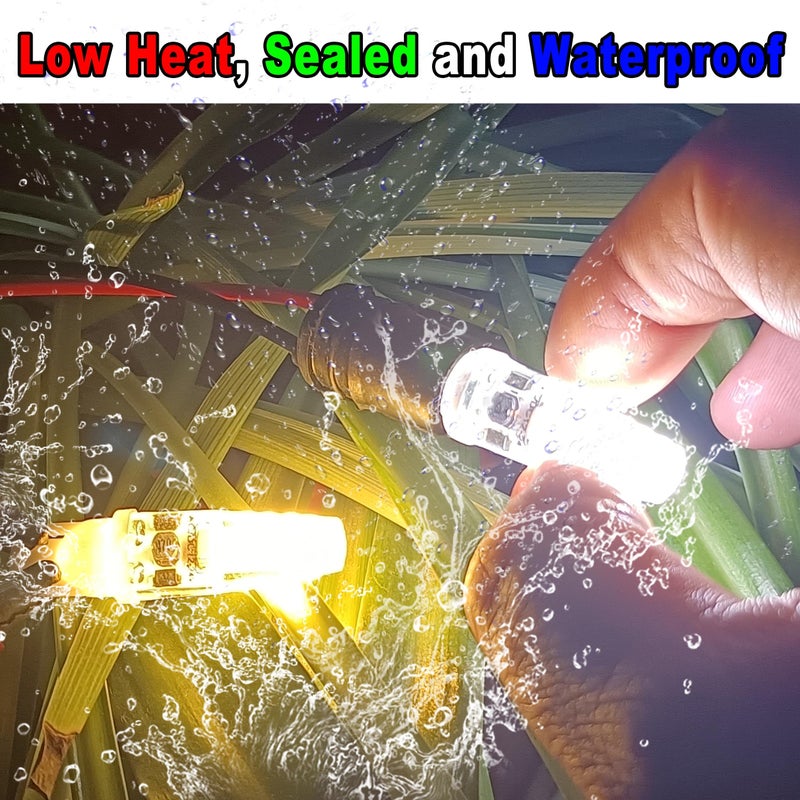 ALIDE 12 Volt Low Voltage Wedge Base Led Landscape Bulbs T5 T10 3W 300lm,T5 Malibu Path Garden Light Bulbs,921 922 912 194 168 T10 RV Camper Trailer Motorhome Marine Boat Dome Light,2700K Warm White,10 Pack - Image 2