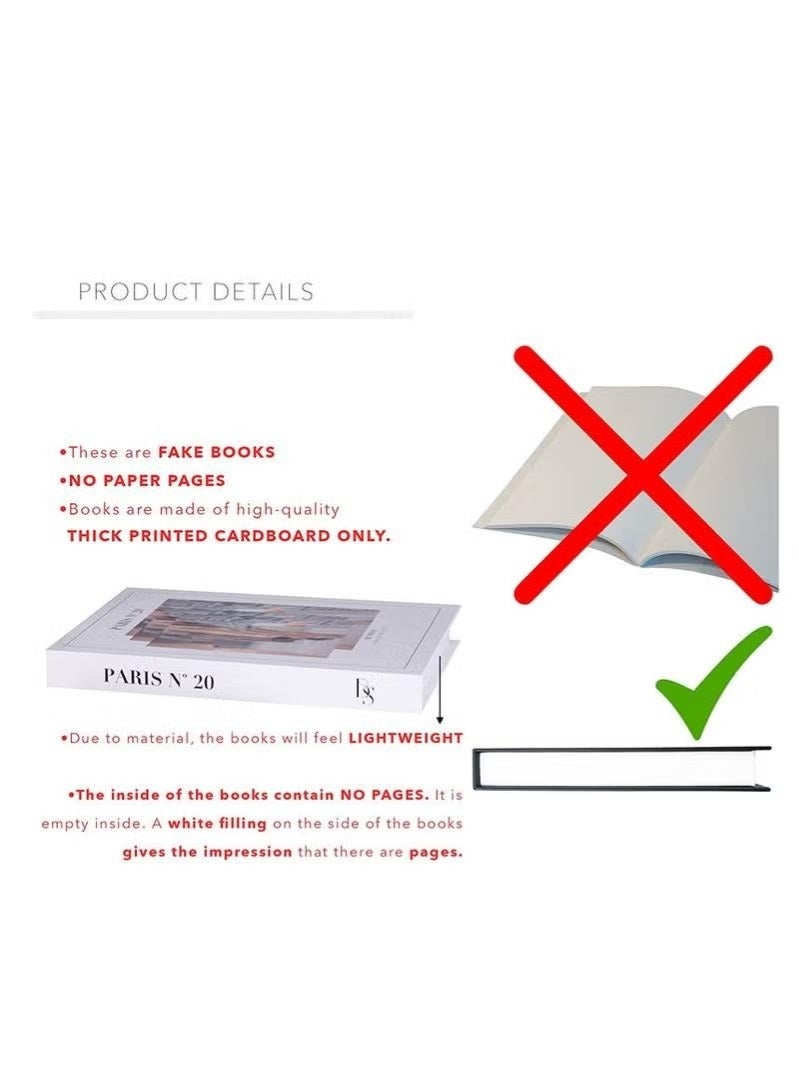 كيلا مجموعة كتب زخرفية مكونة من 12 قطعة من الكتب العصرية ذات الغلاف المقوى لتزيين طاولة البار والمكتب والمنزل، تحتاج إلى تجميع، لون رمادي فاتح - Image 4