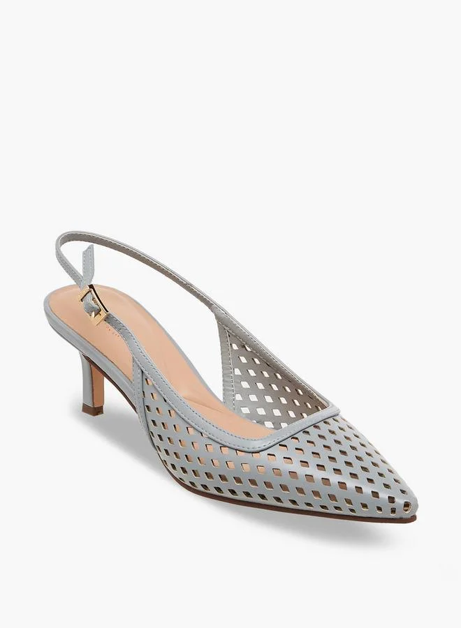 سيليست Women Laser Cut Detail Kitten Heel Shoes