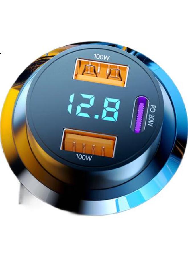 WITGOER Zhiguozhe Car Charger, 220W Super Fast Charging, Usb Interface, Dual-Port, Multi-Functional, Quick Car Charging Head, Power Adapter, Converter, Suitable For Trucks, Compatible With Apple, Huawei, Xiaomi - Image 2