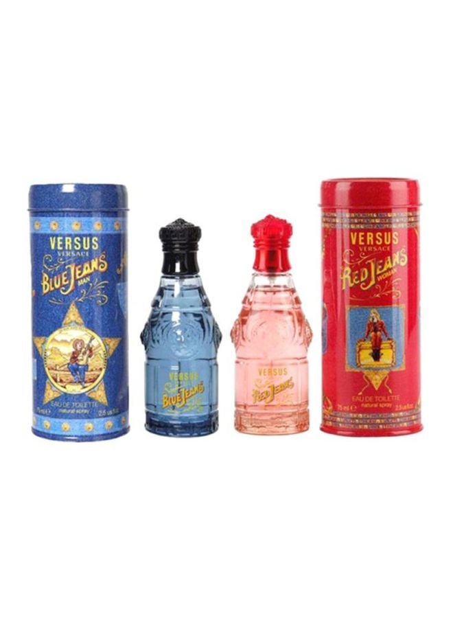 VERSACE 2-Piece Versace Gift Set Red Jeans 75 Ml, Blue Jeans 75ml - Image 2