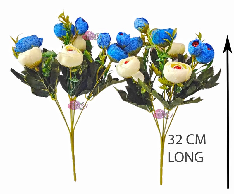 ARTSY Artificial Flowers for Vase Home Decoration Small Size Rose Bunch Combo (Pack of Two) Dry Cut Finish | VASE NOT Included | - Image 4