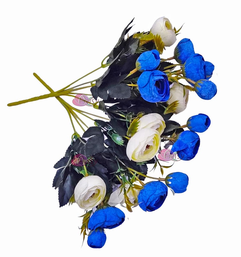ARTSY Artificial Flowers for Vase Home Decoration Small Size Rose Bunch Combo (Pack of Two) Dry Cut Finish | VASE NOT Included | - Image 3