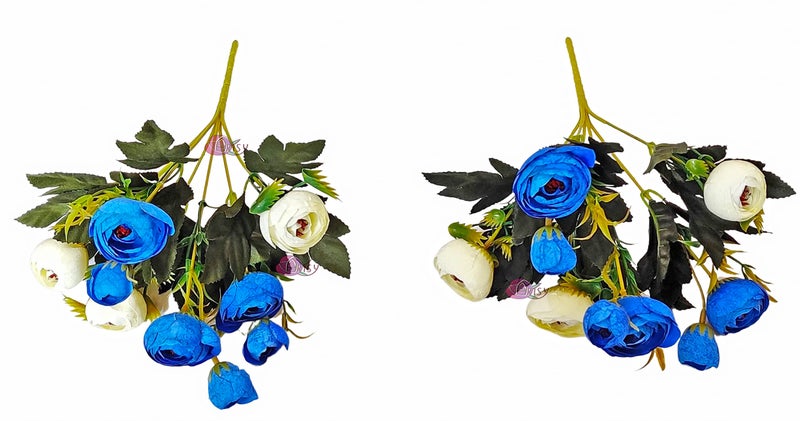 ARTSY Artificial Flowers for Vase Home Decoration Small Size Rose Bunch Combo (Pack of Two) Dry Cut Finish | VASE NOT Included | - Image 5