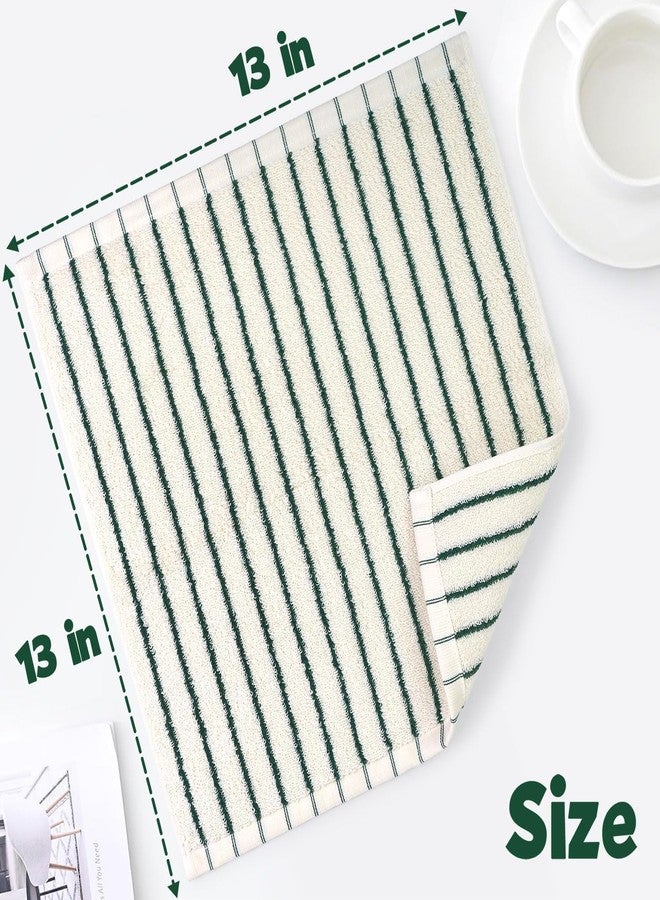 Jacquotha Striped Cotton Washcloths 4 Pack, 13” x 13” - Soft Wash Cloths for Bathroom, Kitchen, Gym, Face, Green and Cream - Image 5