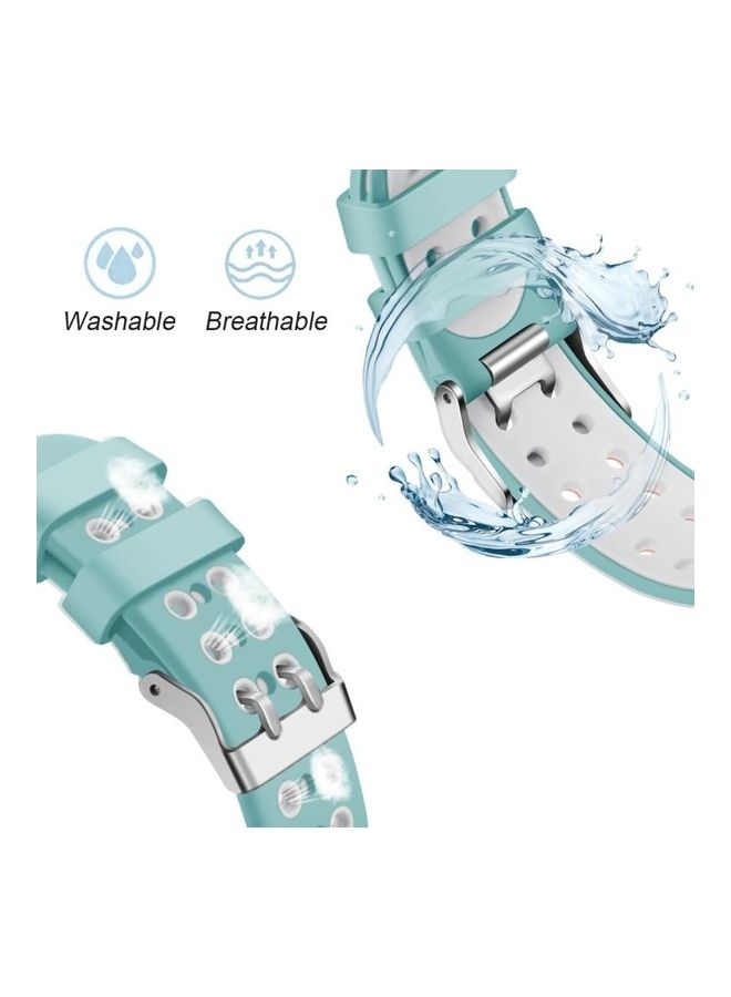 HuHa Two-colour Silicone Replacement Strap Band For Apple Watch Series 7/6/SE/5/4/3/2/1 38/40/41mm Green/White - Image 5