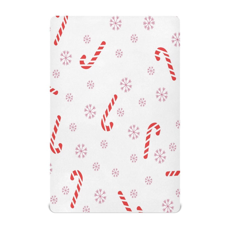 BOESI Crib Sheet Unisex Crib Sheet Soft and Comfortable for Standard Crib and Toddler Mattress Christmas Cane Candy - Image 2