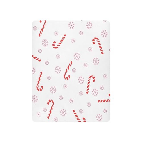 BOESI Crib Sheet Unisex Crib Sheet Soft and Comfortable for Standard Crib and Toddler Mattress Christmas Cane Candy - Image 3