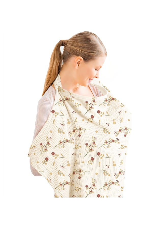 Premium Cotton Nursing Cover - Full Privacy Breastfeeding Apron for Moms - Breathable Baby Feeding Cover with Adjustable Strap - Multi-Use Stroller & Car Seat Canopy - Image 1