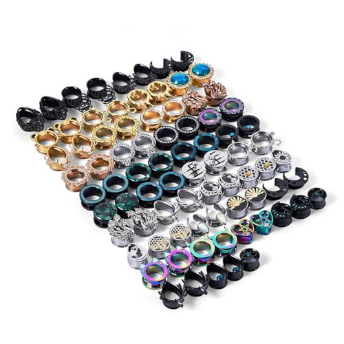TBOSEN 10 Pairs Stainless Steel | Wood Random Colors Ear Gauges Tunnels Plugs Body Piercing Lucky Bag 2g-1 inch - Image 2