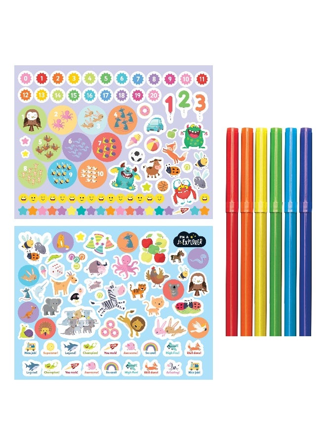 مجموعة أنشطة الرياضيات للأطفال من هينكلر جونيور إكسبلوررز مع مكتب محمول - مجموعة تعليمية للأطفال - Image 2