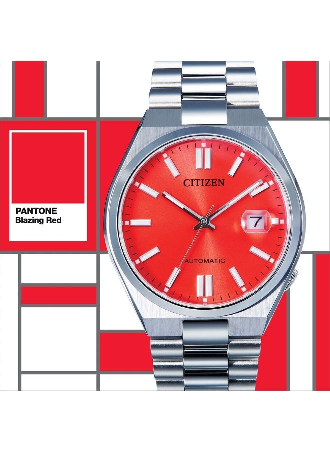 CITIZEN Men's Tsuyosa Stainless Steel Automatic Pantone Blazing Red Dial Watch  - NJ0158-89W  - Image 4