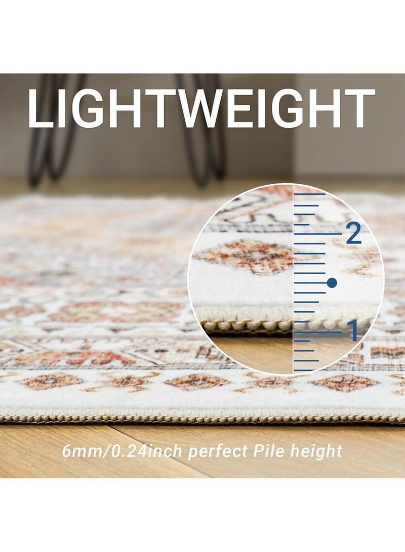 JINFANLI Ultra-Thin Washble Rug, Stain Resistant Anti Slip Backing Rugs, Vintage Home Decor Area Rug, for Bedroom, Dining Room, Home Office (200 * 300cm) - Image 2