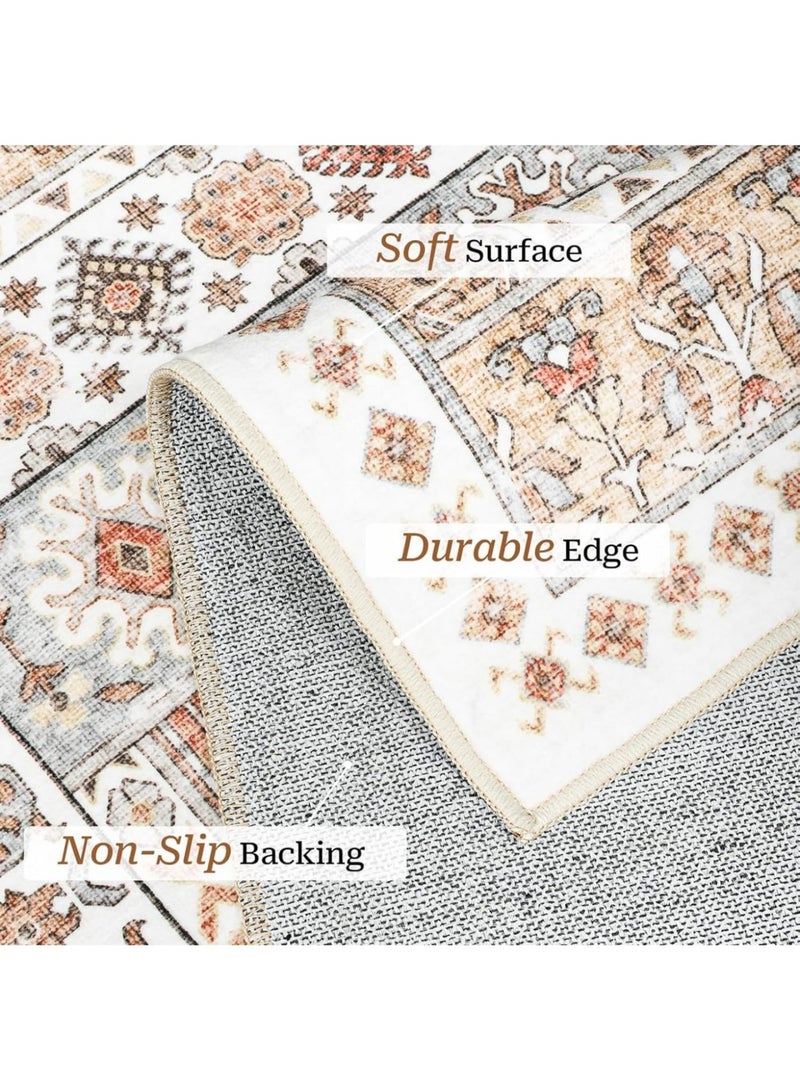 JINFANLI Ultra-Thin Washble Rug, Stain Resistant Anti Slip Backing Rugs, Vintage Home Decor Area Rug, for Bedroom, Dining Room, Home Office (200 * 300cm) - Image 3