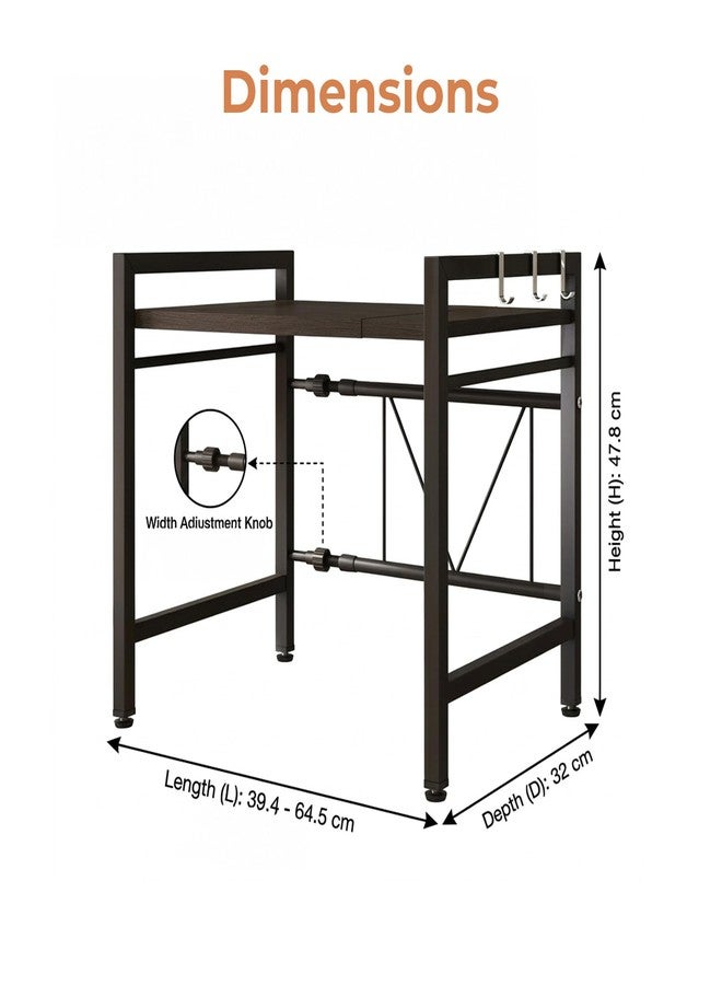 Home Essentials HomeEssentials Kitchen Adjustable Standing Shelving Rack, Multi-Layer Storage Organizer, Heavy Duty Metal Rack for Kitchen Countertop, Pantry, Microwave Oven & Spice Storage - Image 5