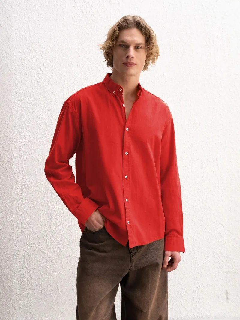 Giesto GIESTO Cotton Oversized Button-Up Shirt