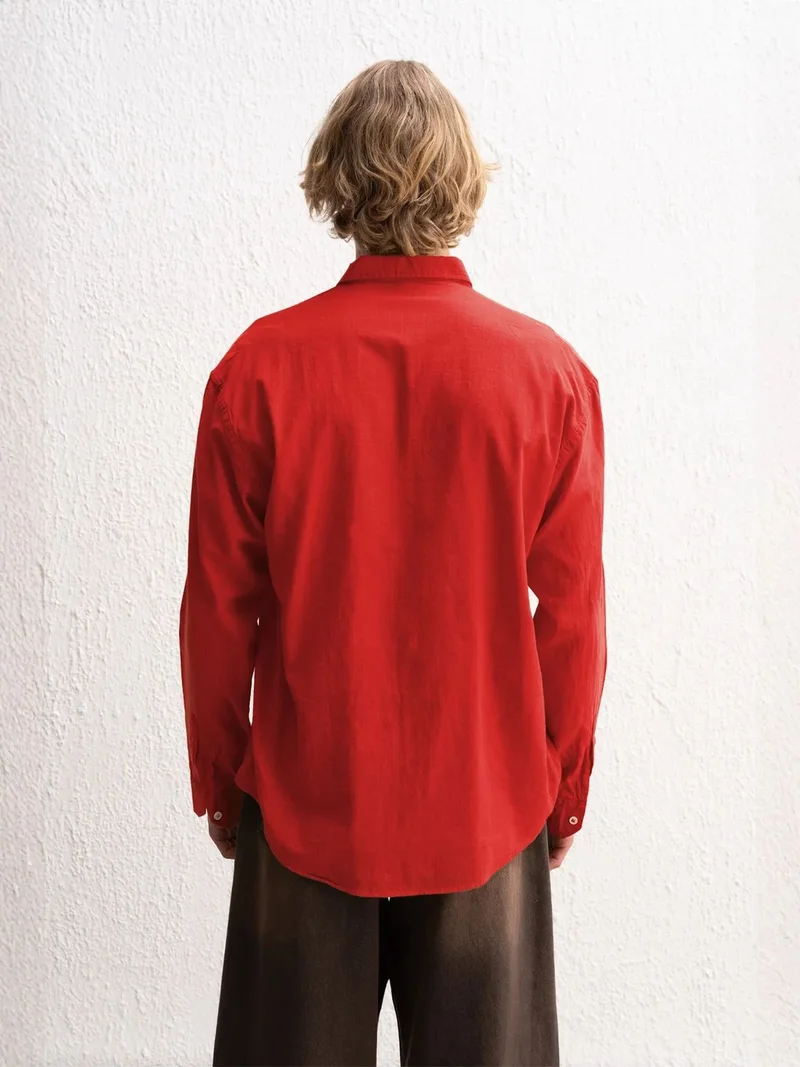 Giesto GIESTO Cotton Oversized Button-Up Shirt