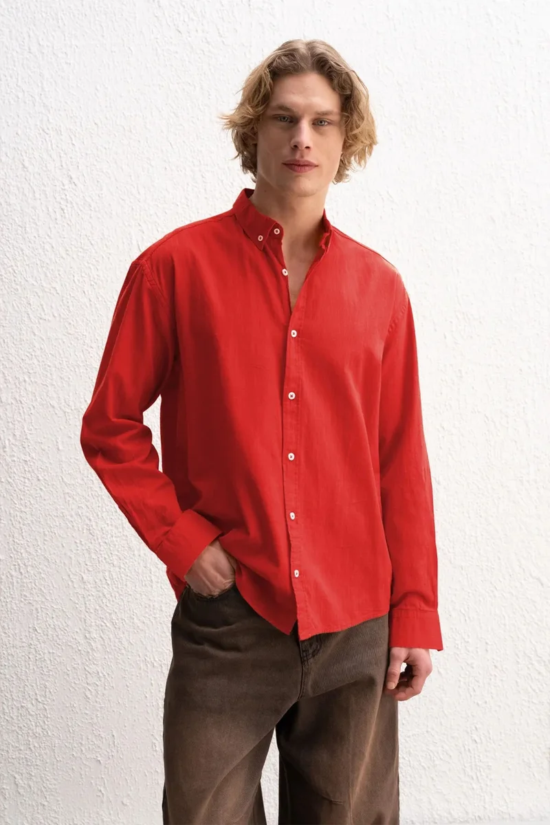 GIESTO Cotton Oversized Button-Up Shirt