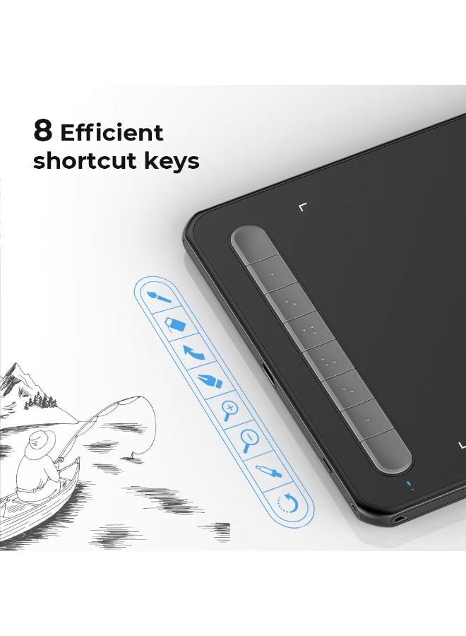 XPPen Deco MW Graphics Tablet 8x5 inch Wireless Digital Drawing Tablet with Bluetooth V5.0 USB Support Windows Mac Android - Image 3