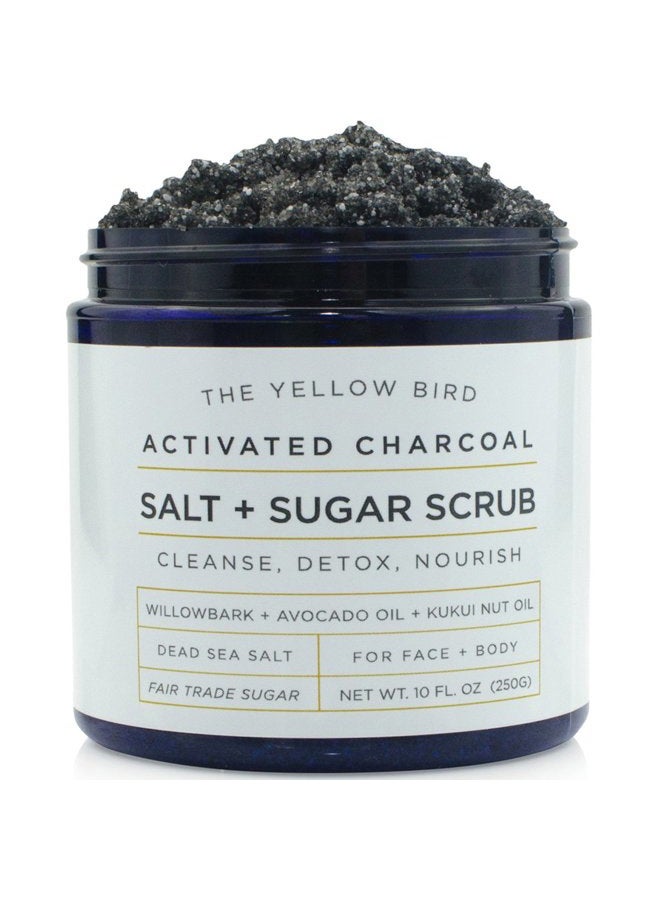 The Yellow Bird مقشر الجسم والوجه بالفحم النشط الطبيعي. مقشر ملح البحر الميت والسكر. تنظيف عميق وتقليل المسام. علاج مضاد للسيلوليت، حب الشباب، الرؤوس السوداء، الندوب، والتجاعيد. - Image 1
