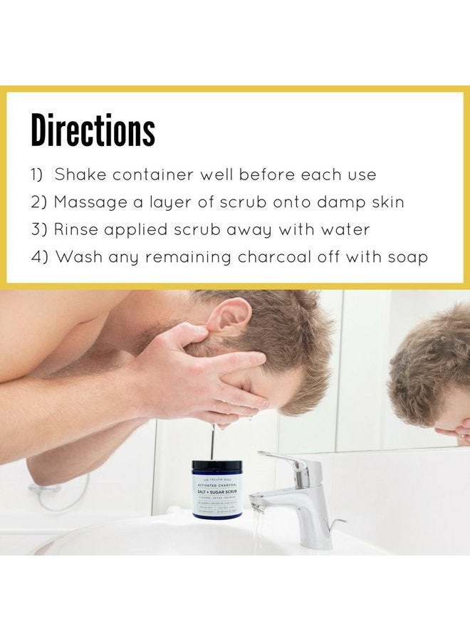 The Yellow Bird مقشر الجسم والوجه بالفحم النشط الطبيعي. مقشر ملح البحر الميت والسكر. تنظيف عميق وتقليل المسام. علاج مضاد للسيلوليت، حب الشباب، الرؤوس السوداء، الندوب، والتجاعيد. - Image 5