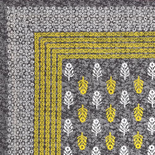 RajasthaniKart® Pure 100% Cotton Single Bed Sheet with 1 Pillow Cover (Bedsheet for Single Bed Cotton, Grey Small Booty) - Image 5