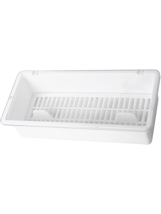 White Chopsticks Holder Box With Drainage Dining Table Accessory Silverware Organizer - Image 1