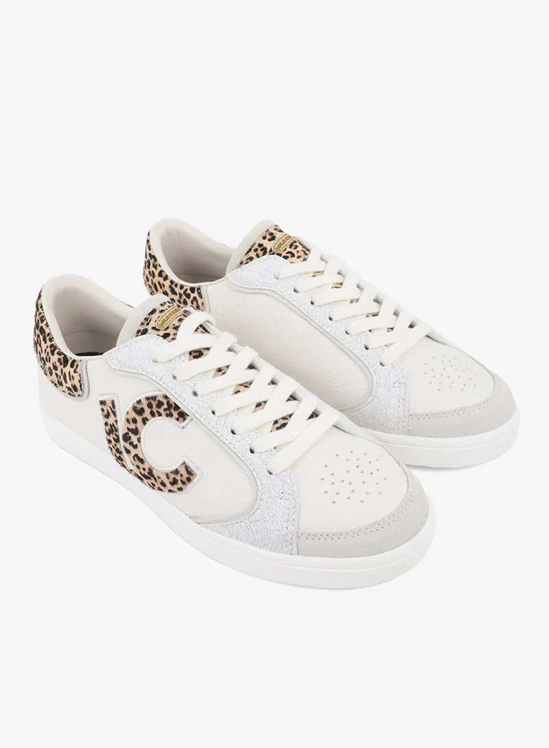 Lola Casademunt Sneaker with Logo in Mixed Fabrics and Leather Details
