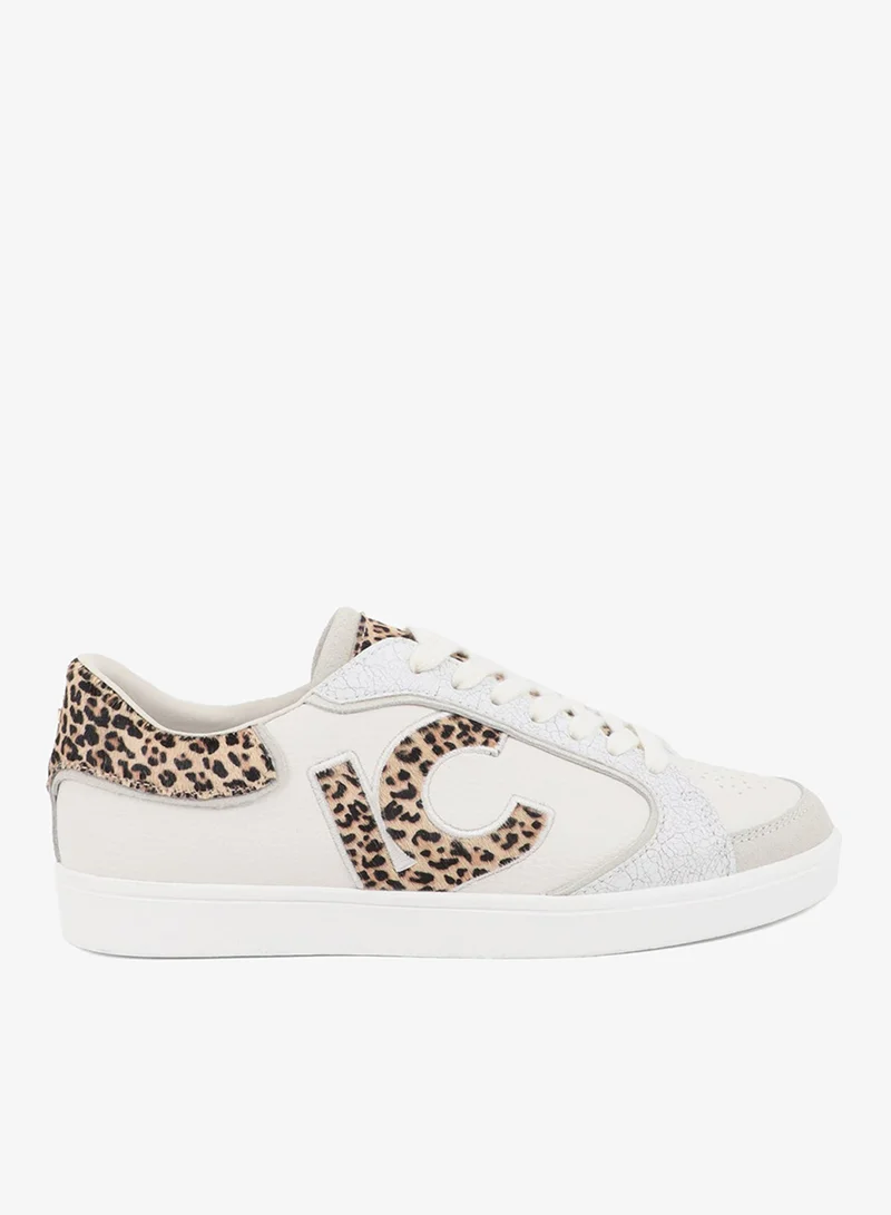 Lola Casademunt Sneaker with Logo in Mixed Fabrics and Leather Details