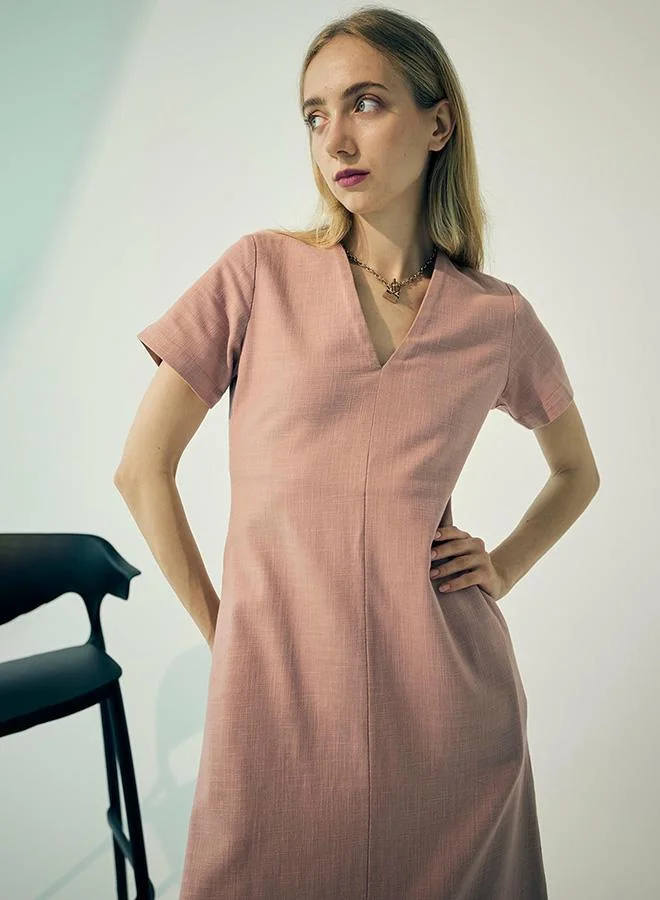 فيرجيو VIRGIO Linen A-Line Dress Maxi