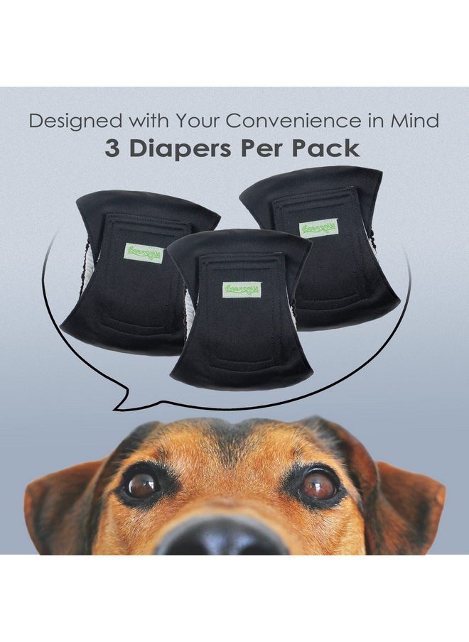 Wegreeco - wegreeco Washable Dog Diapers - Washable Male Dog Belly Wrap - Pack of 3 - (Black,Small) - Image 1
