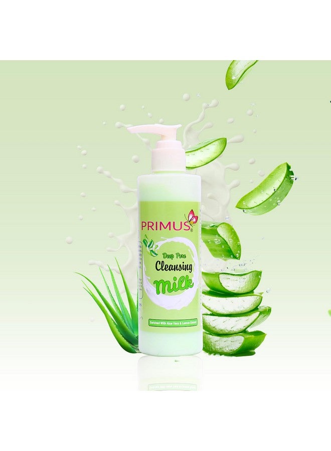 Primus AloeVera Cleansing Milk Enriched With AloeVera & Lemon Extracts | Ultra Clean & Refreshing | Cleansing Milk For Face Makeup Remover | 250 ml - Image 3