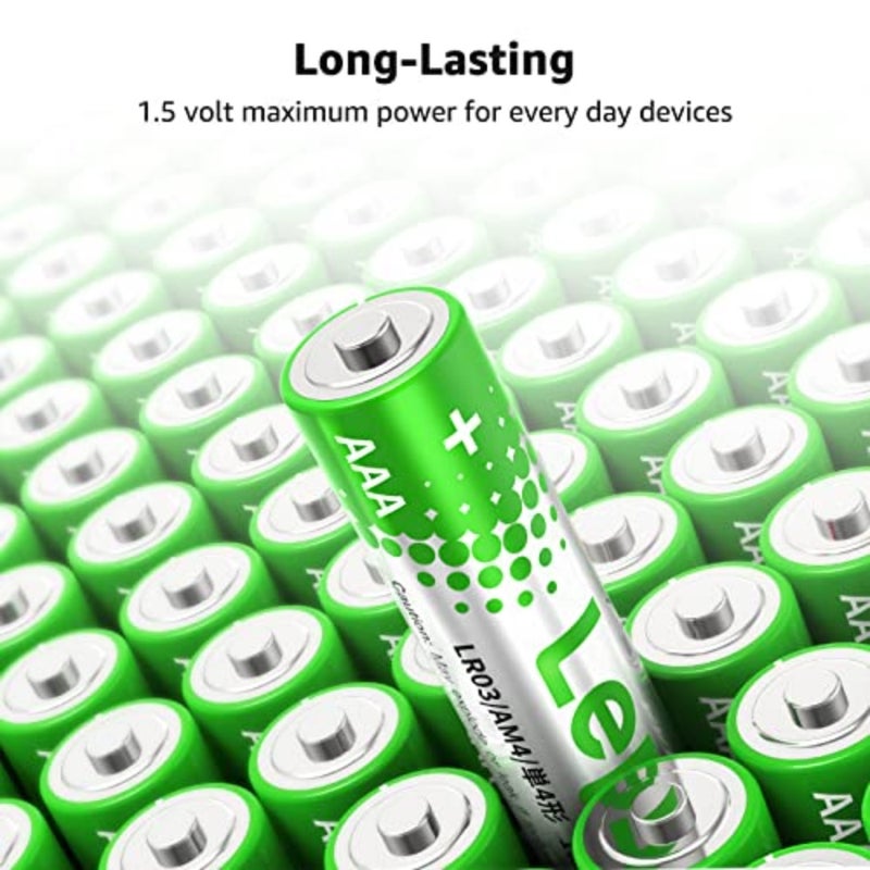 AAA Alkaline Batteries 100 Pack, 1200mAh Triple A Battery with Anti-Leakage Technology, High Capacity, Long Lasting Power, 1.5 Volt LR03 MN2400 AAA Battery Pack for Clocks Remotes Mouse Torch - Image 2