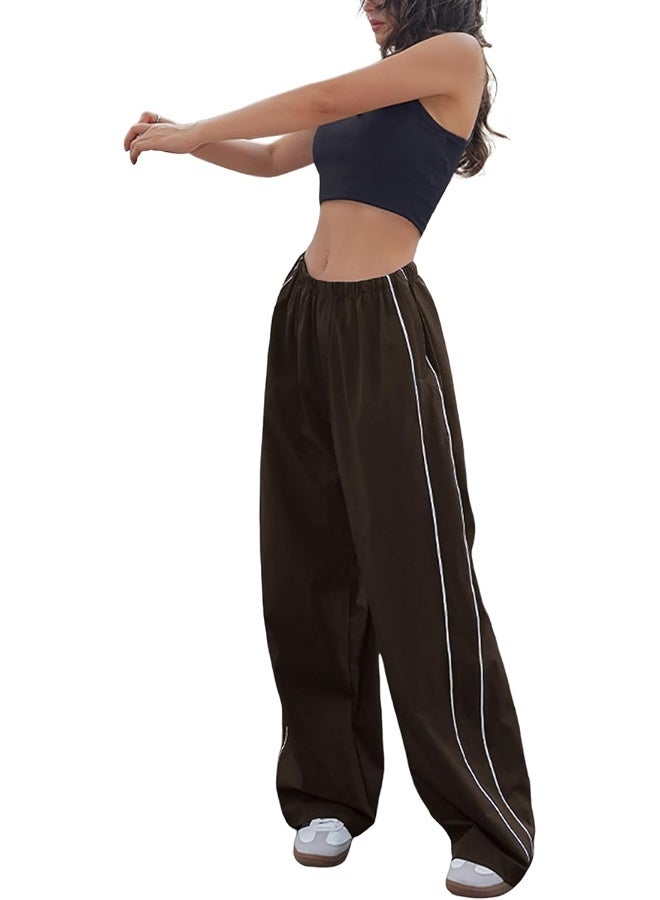 Springrain Womens Baggy Y2K Track Pants Parachute Pants Elastic Waist Sweatpants - Image 4