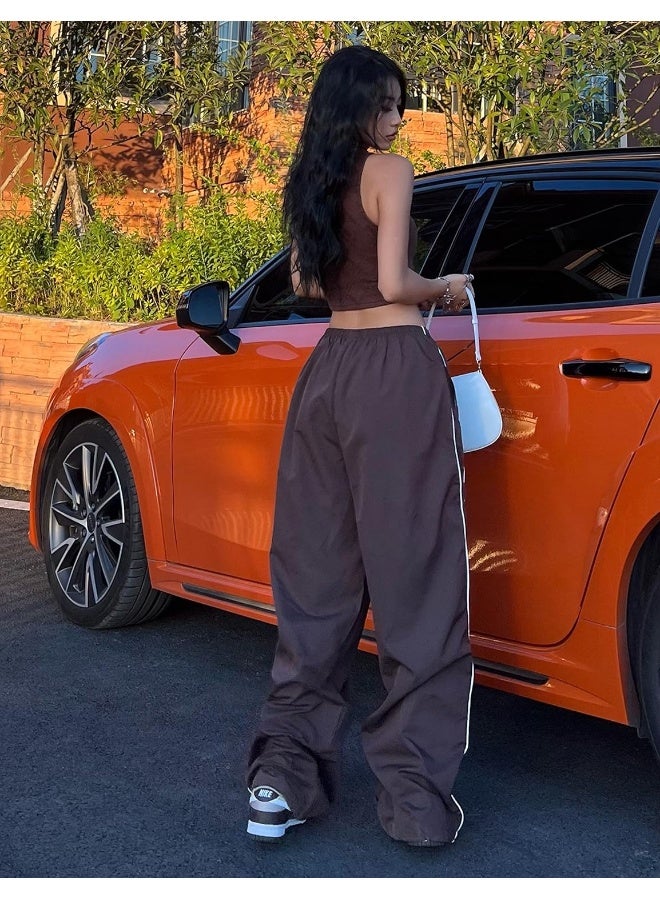 Springrain Womens Baggy Y2K Track Pants Parachute Pants Elastic Waist Sweatpants - Image 3