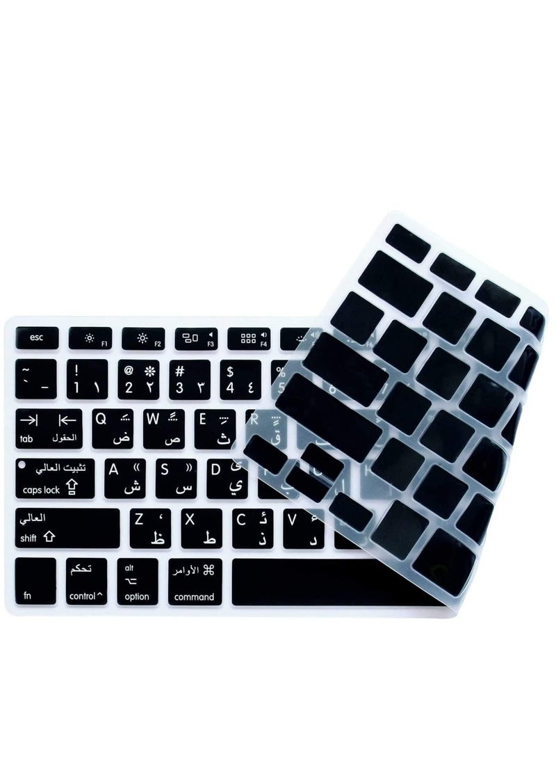 Arabic English Keyboard Cover For Apple MacBook Pro Air Retina 13 /15 Inch US Layout Black - Image 3