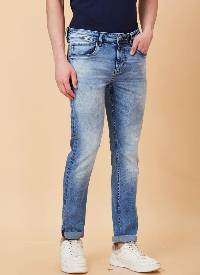 Being Human MID TONE Men Slim Fit Clean Look Heavy Fade Jeans for Men | Best Price UAE