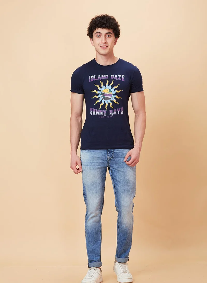 Being Human MID TONE Men Slim Fit Clean Look Heavy Fade Jeans for Men | Best Price UAE