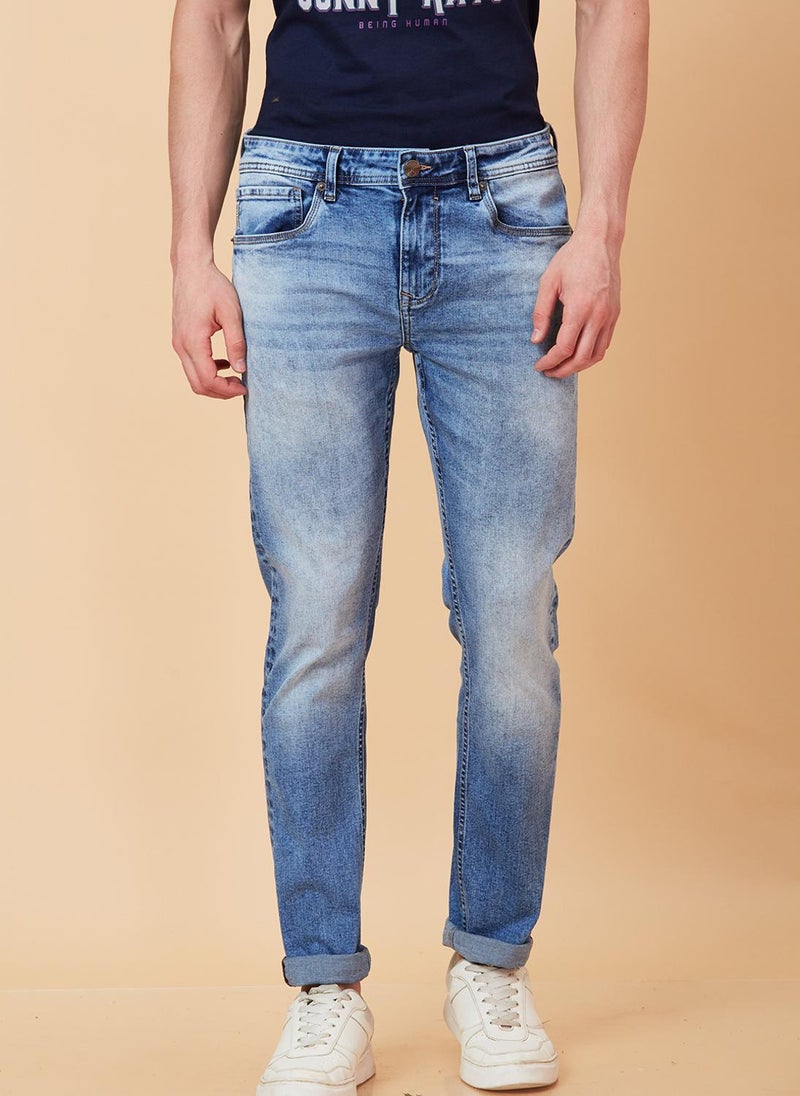 Being Human Men Slim Fit Clean Look Heavy Fade Jeans - Image 4