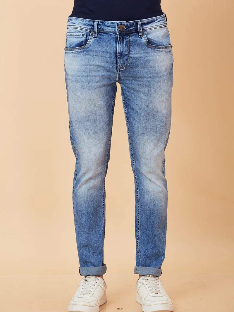 Being Human MID TONE Men Slim Fit Clean Look Heavy Fade Jeans for Men | Best Price UAE