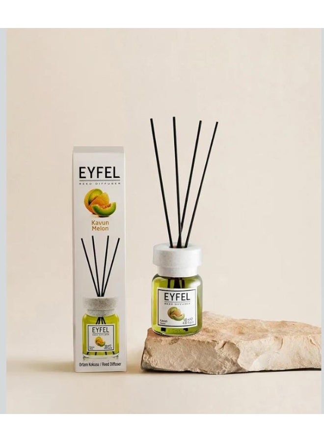 EYFEL KEVUN MELON(as per stock) Reed Diffuser – 120ml Long-Lasting Home & Office Fragrance - Image 3