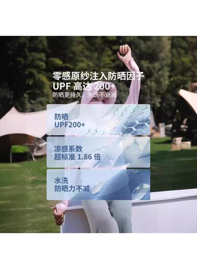 رحلة جوية ملابس صيفية واقية من الشمس من خيوط الجليد للرجال والنساء، نفس القماش الرقيق والمنفَس والمتعدد الاستخدامات لصيد السماء والرياضات الخارجية، معطف ذو قلنسوة واقي من الشمس - Image 4
